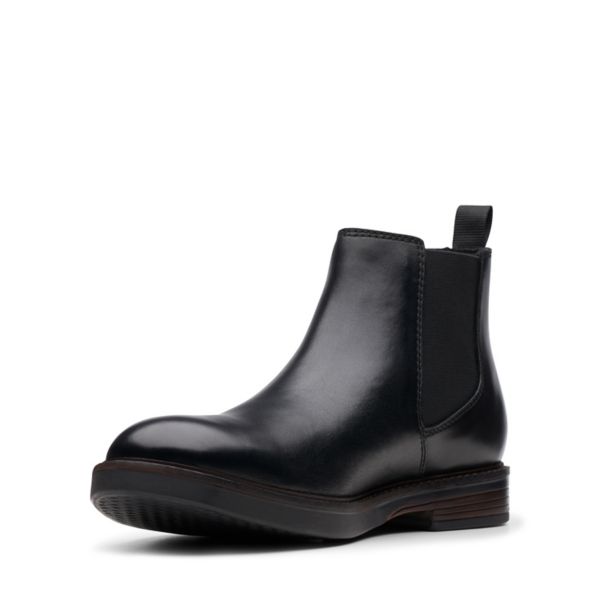 Clarks Mens Paulson Up Chelsea Boots Black | UK-6740398